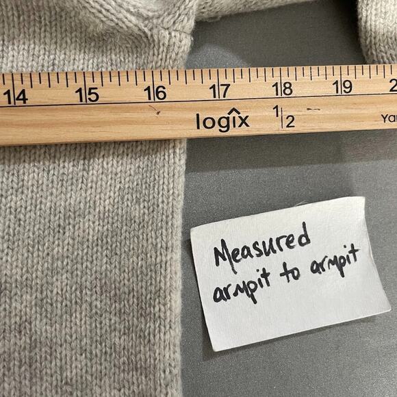 Ann Taylor Womens Size XS Beige Cashmere Wool Lace Up Soft Sweater Minimalist - Picture 9 of 10